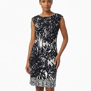 1.2.3 Paris Black Shift Knee Length Dress Women See Measurements